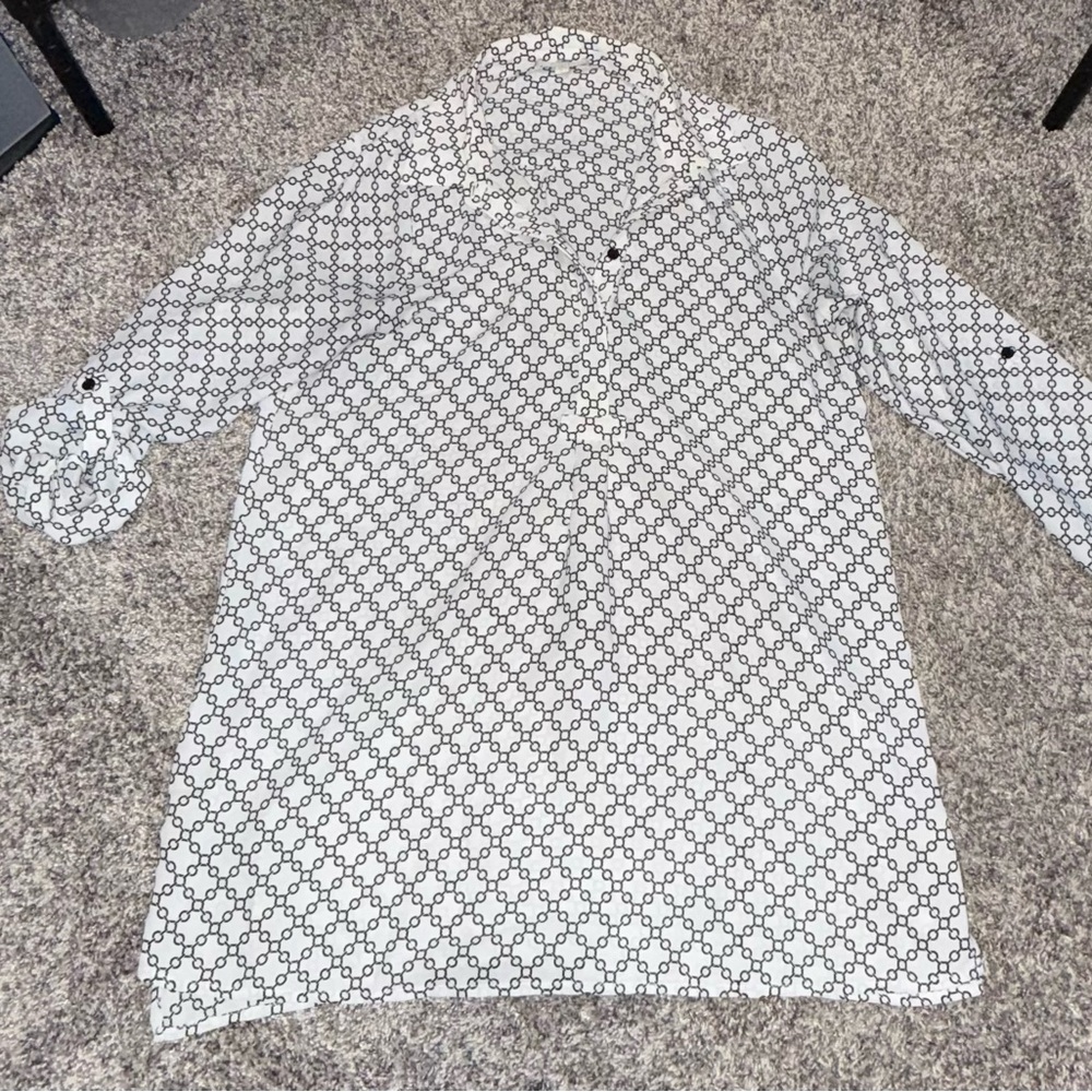 Designer Patterned Black and White Tunic